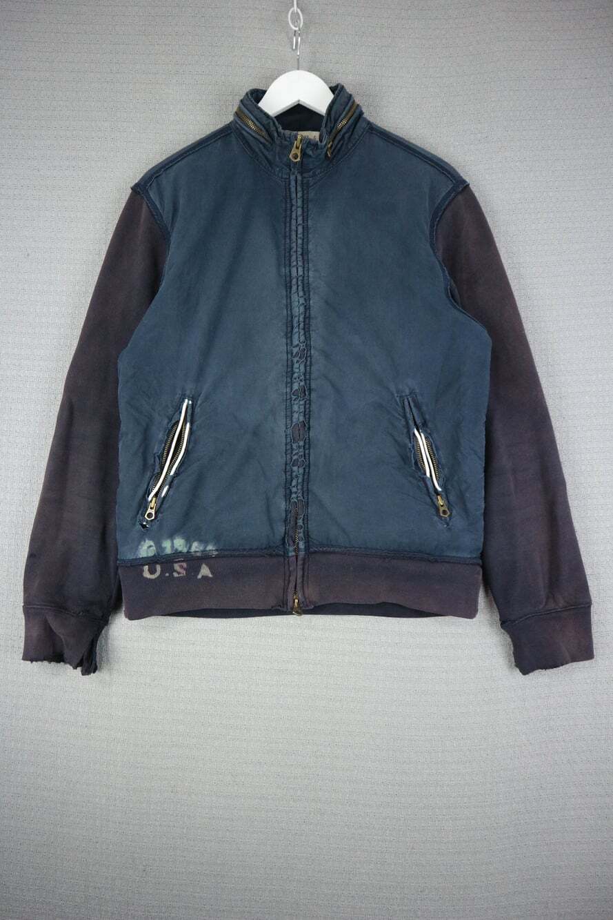 Vintage GAP Y2K USA Full Zip Blue Jacket Medium Graphic Back